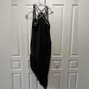 Elegant Black Fringe Dress